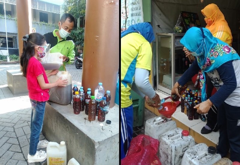 Mengumpulkan minyak jelantah