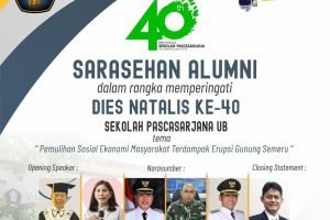 Sekolah Pasca Sarjana UB Gelar Sarasehan Pemulihan Sosial-Ekonomi Masyarakat Terdampak Erupsi Gunung Semeru