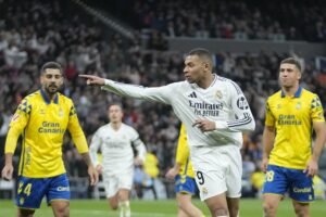 857-Selebrasi Mbappe Menang 4-1 atas Las Palmas, Real Madrid Naik ke Puncak La Liga Geser Atletico
