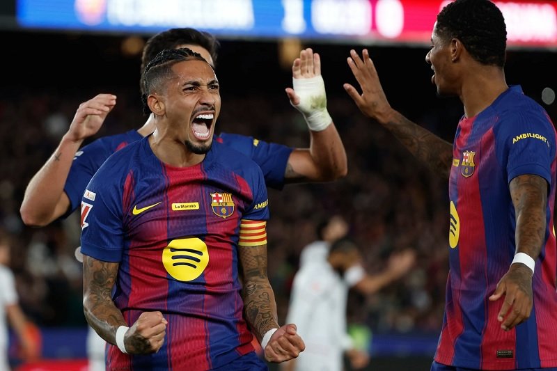 880-Rapinha selebrasi Bekuk Osasuna 2-0, Barcelona Kokoh di Puncak La Liga