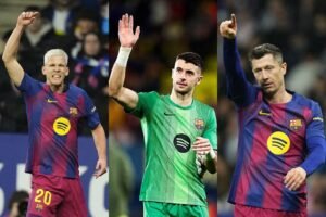 887-Olmo, Garcia, Lewandowski Dani Olmo dan Lewandowski Antar Barcelona Tekuk Espanyol 2-0 di Derby Catalan