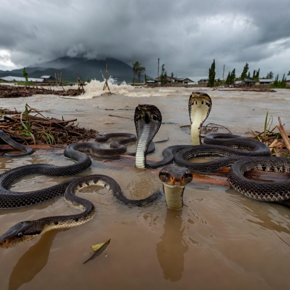 Banjir Guangxi Hancurkan Peternakan Ular, 800-900 Ekor Lepas ke Pemukiman Warga