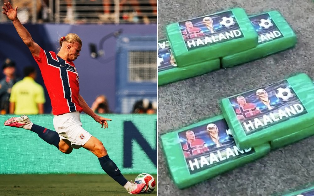 Polisi Ekuador Sita Setengah Ton Kokain Bergambar Erling Haaland dan Lionel Messi