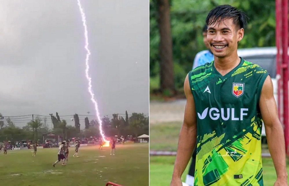 Pemain Bola Thailand Tewas Tersambar Petir di Tengah Pertandingan Regional