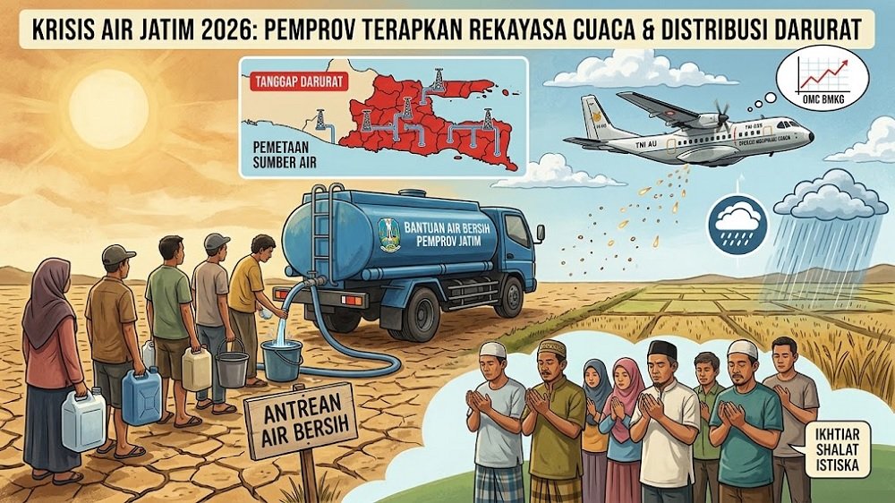 25 Kota/Kabupaten di Jatim Status Tanggap Darurat Kekeringan, Pemprov Lakukan OMC